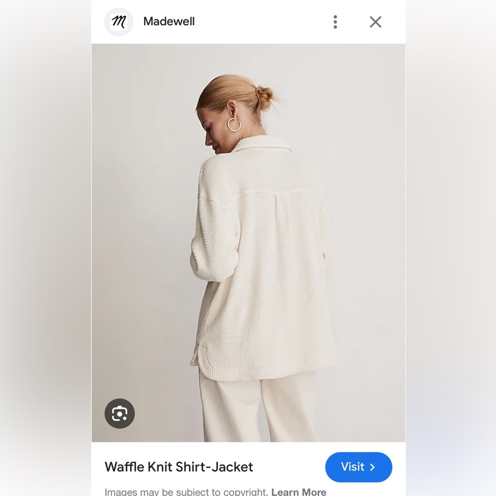 Madewell waffle off white button up